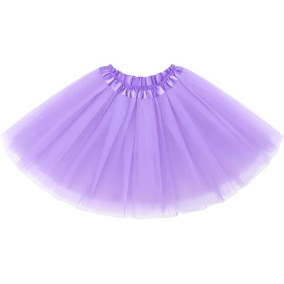 Women's Light Purple Adults 5 Layered Tulle Skirt Halloween Tutus Fluffy Skirts - Picture 2 of 6